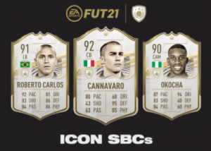 ICON SBC Roberto Carlos, Cannavaro ,Okocha