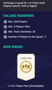 81+ Player Pick SBC