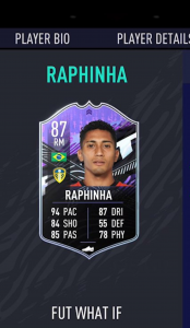 FUT WHAT IF Raphinha SBC