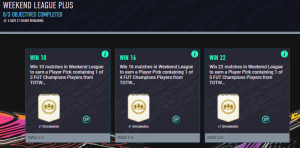 Weekend League Plus Objectives