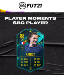 Player Moments Rabiot SBC