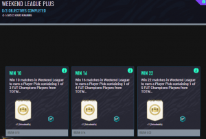 Weekend League Plus Objectives